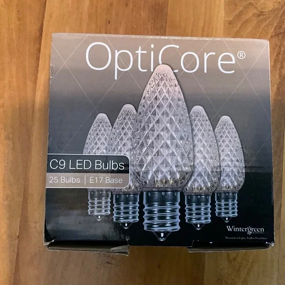 OptiCore C9 LED‎ Bulbs Warm White Faceted E17 Base 23 Bulbs Wintergreen Lighting