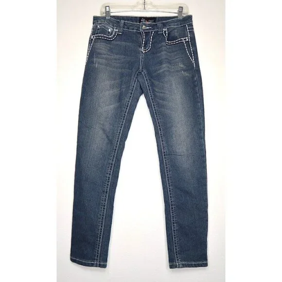 Eighty Eight Perfect Jeans Skinny Low Rise Y2K Blue Stretch Denim Women's Size 9