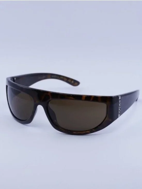 Gucci GG1574S 002 Sunglasses Havana Rectangle Frame, Brown Lenses