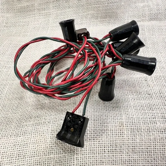 Vtg EPI Christmas String Lights 8.5 Ft Red Green Cord Tested Working Retro Decor