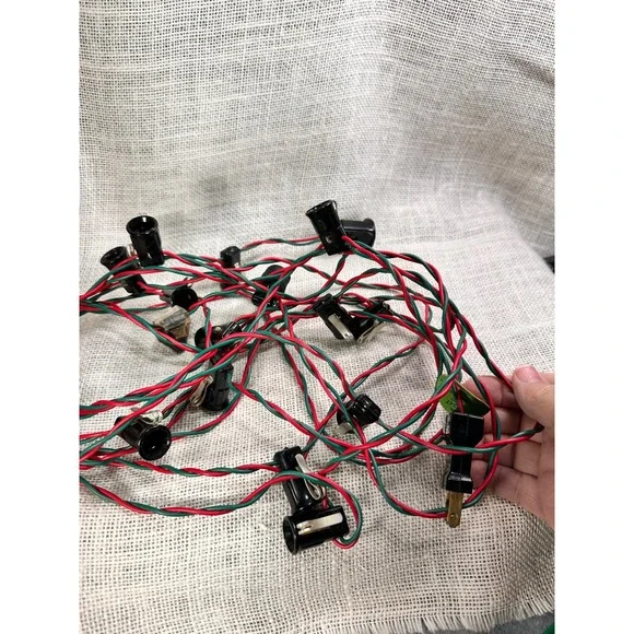Vintage NOMA Christmas Lights 21 Ft Working String C7 Cord‎ Rustic Decor Prop