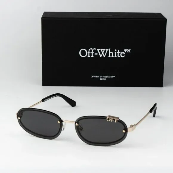 SALE!! Off-White MIAMI Men Sunglasses Gold Grey OERI13M MIAMI 7607 NEW AUTHENTIC