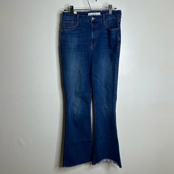 Frank & Eileen Flannigan Dark Wash Flare Jean Raw Hem Size 29