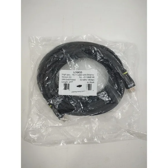 Logicol High Speed HDMI Cable with Ethernet 4K 60Hz (20ft)‎ 1080/4k