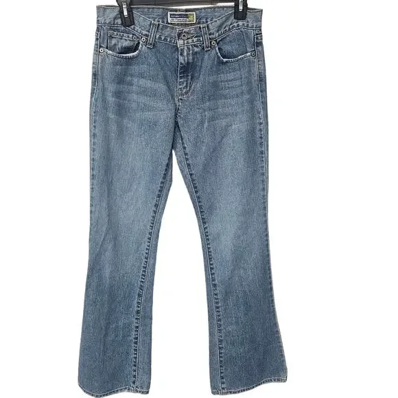 Old Navy Denim Low Waist Flare Jeans Medium Wash 100% Cotton Blue Women's Size 6