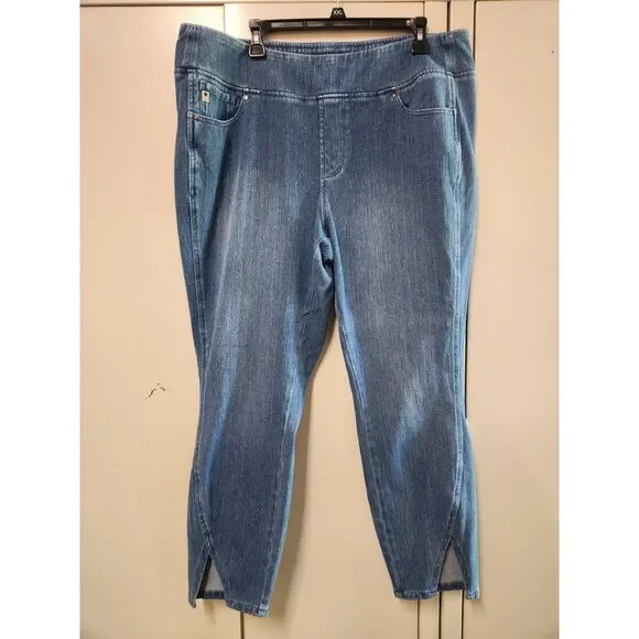 Belle by Kim Gravel Believe In Your Own Beauty Denim Blue Jeans Size 20W