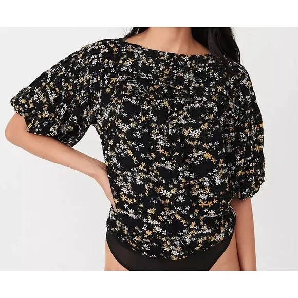 Free people Intimately Dessa Womens Floral Print Bodysuit Size Large NWT