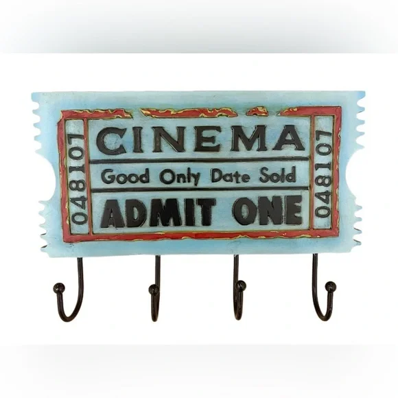 Cinema Ticket Key Holder Blue and Black in Excellent‎ Used Condition