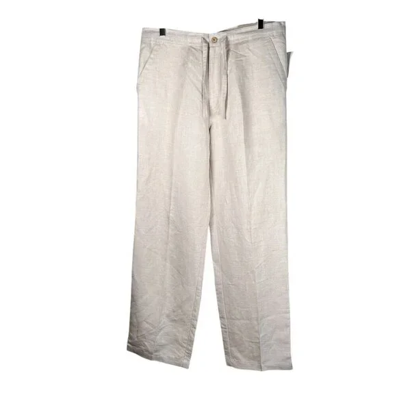 Havana Shirt Co Size Medium 32/34 Men Linen Pants Khaki