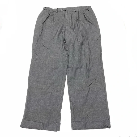 Lauren Ralph Lauren Pants Mens 36x30 Gray 100% Wool Pleated GREEN LABEL