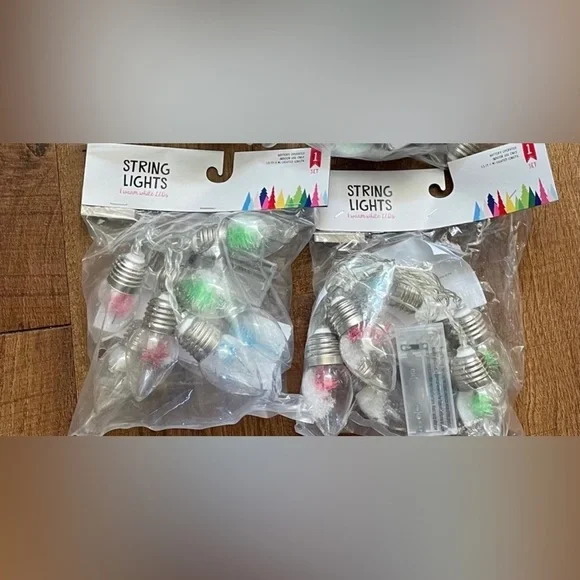 NWT sets of target snow  Christmas tree LED lights pink red green blue