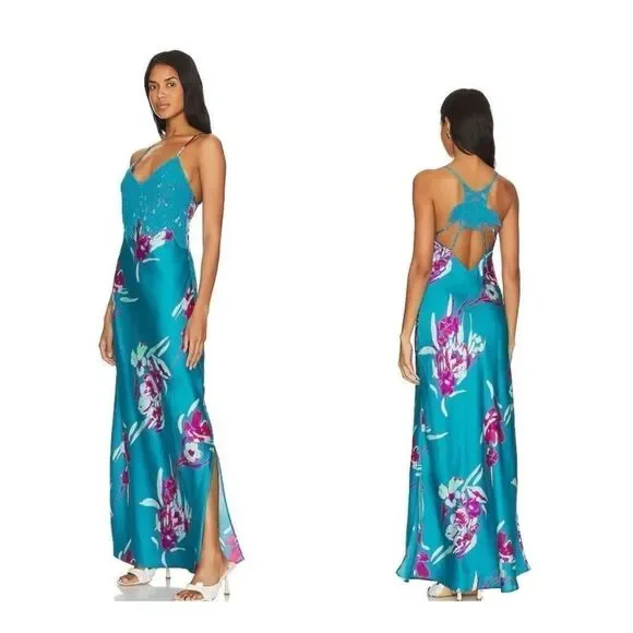 NWT Free People Forever Yours Maxi in River Combo Size XS