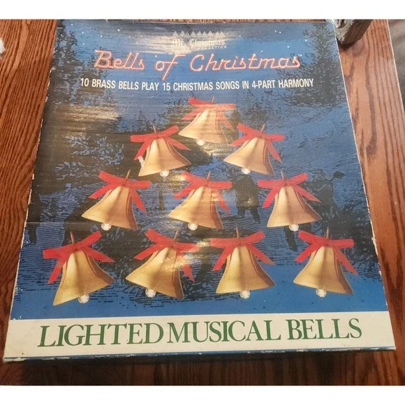Vintage MR. CHRISTMAS Light Up Bells Of Christmas Plays 15 Carols With Box Works