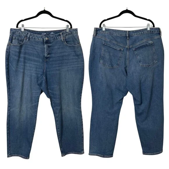 Old Navy Curvy Jeans Size 20 High Rise OG Straight Medium Wash Denim Stretch