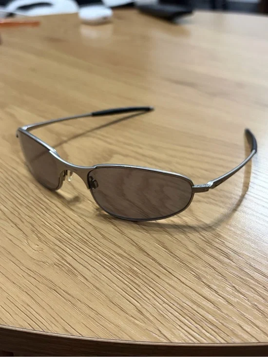 Oakley A Wire Silver Frame Sunglasses with Dark Gray Lenses