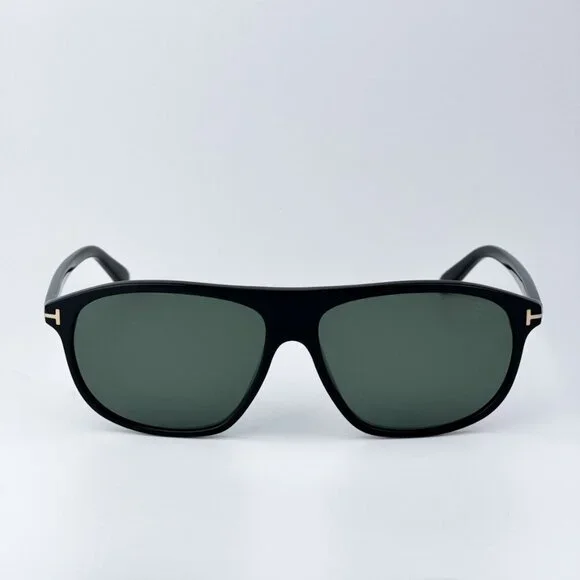 Tom Ford Men Black Green Polarized BRAND NEW Sunglasses PRESCOTT FT1027 01R
