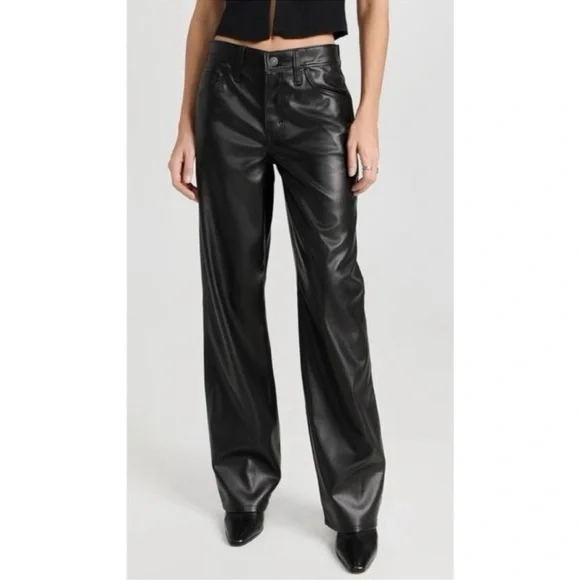 NWT Levi’s Baggy Dad Faux Leather Pants Black 26