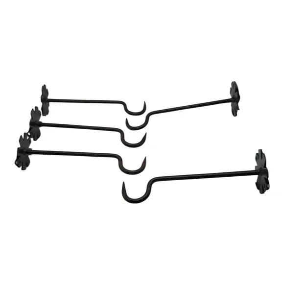 Rustic Coat Hooks Cast Iron Wall Mount Hat Hook Towel Bath Set of 5 NWOT 8.5
