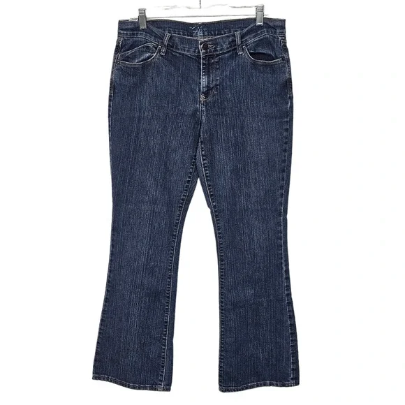VINTAGE Old Navy Mid Rise Denim Bootcut Jeans Medium Indigo Women's 10 Short