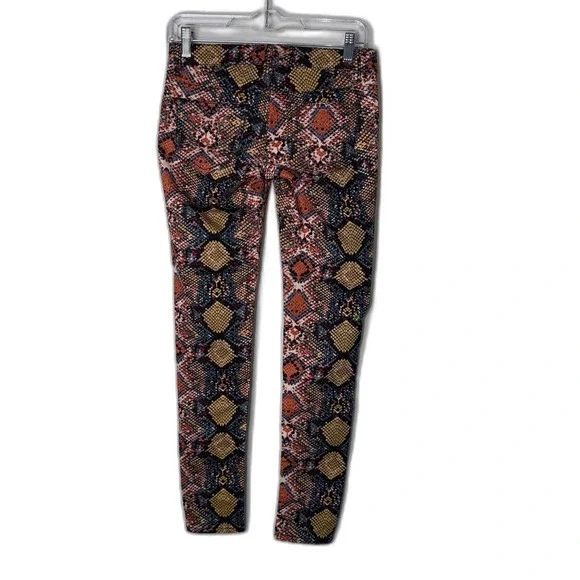 Celebrity Pink Snake Print Jeans Size 1 Colorful Stretch