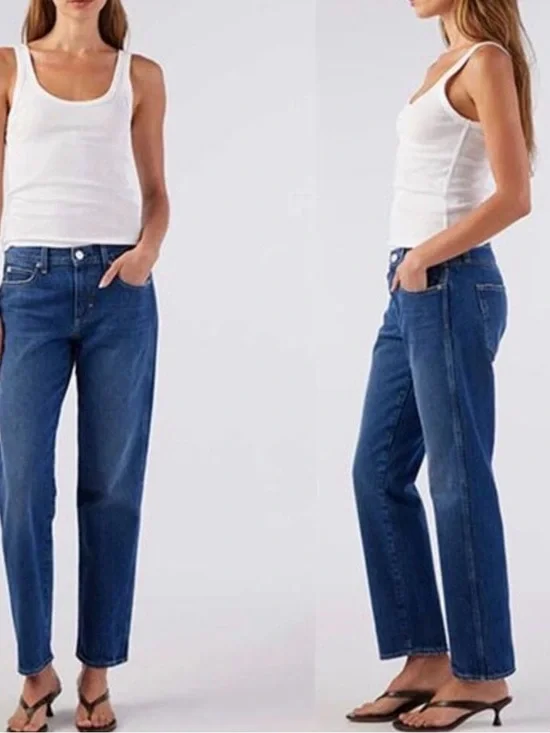 AMO Libby Jeans Women’s Size 27 Relaxed Straight Cropped Mid Rise Mastermind