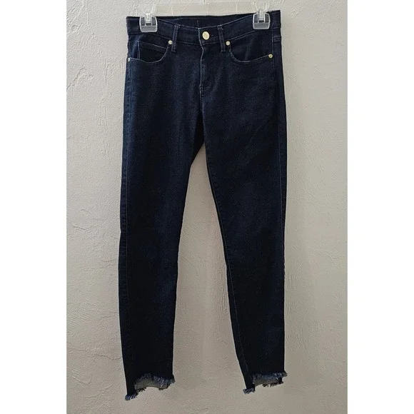 Lilly Pulitzer Women's Size 4 Skinny Jeans Fringe‎ Hem Dark Blue 28.5