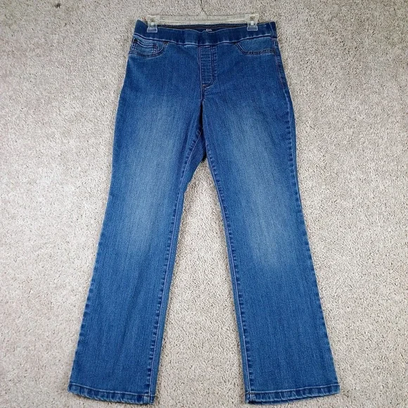 Kim Rogers Tummy Control Pull On Jeans Women's 6P Short Stretch Denim