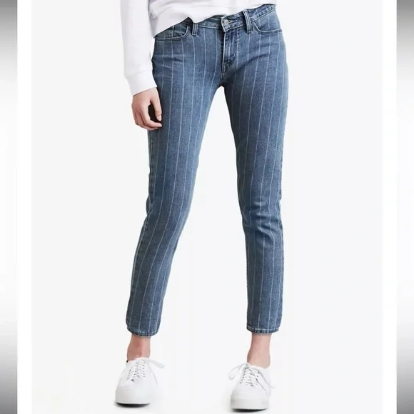 Levi's Blue Denim Pinstriped Women's Skinny Jeans Sz 29