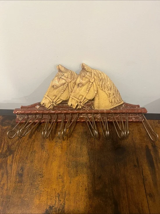 Vintage Horse Head Wall Mounted Tie Rack