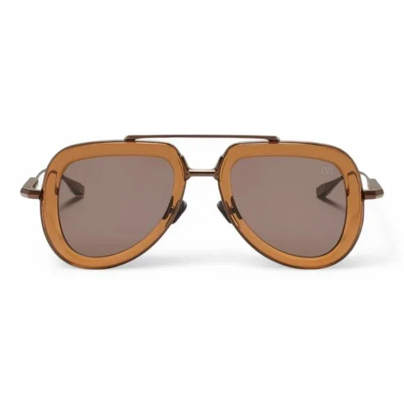 NEW VALENTINO SUNGLASSES BROWN MEN AVIATOR EYEWEAR VALENTINO VLS-129D