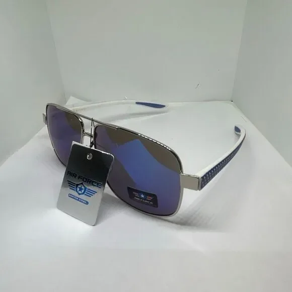Air Force Aviator Mirrored Sunglasses Patriotic UV400 Classic Pilot Style
