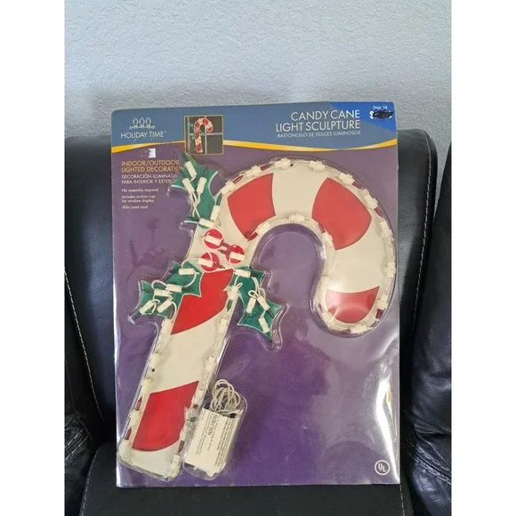 Vintage Holiday Time Super Bright Light Sculpture Candy Cane Christmas‎ 17