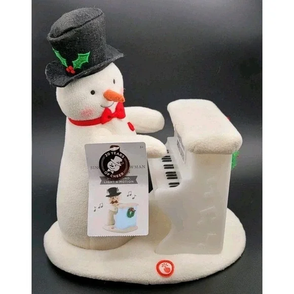 2023 HALLMARK Sing Along SHOWMAN SNOWMAN PIANO Sound Light Motion w/ Tag TESTED