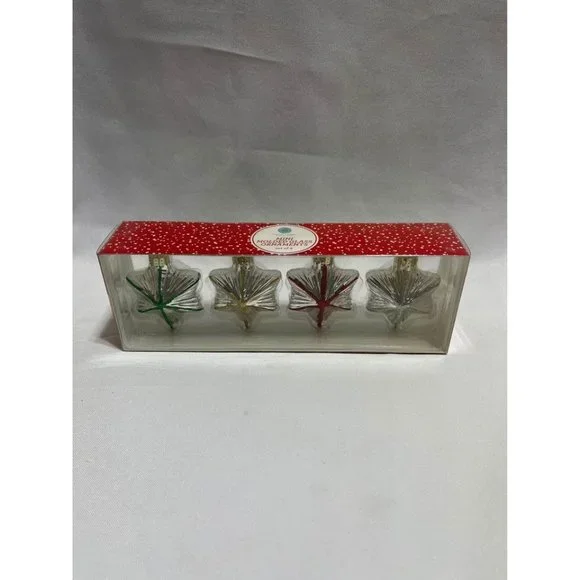 Brand New Martha Stewart Collection 4 Pack Mini Molded Glass Ornaments