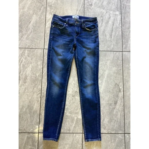 Paige Verdugo Crop Mid Rise Jeans Dark Wash 27