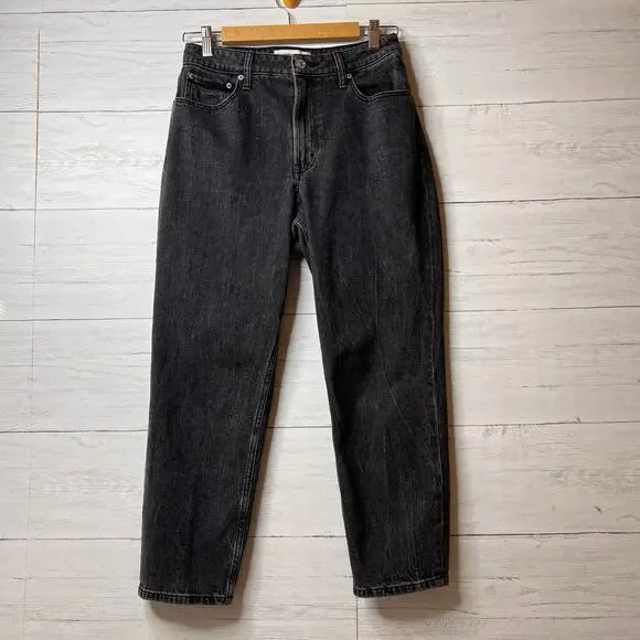 Abercrombie & Fitch Jeans Womens Size 26/2S Black The Mom High Rise Jeans Cotton
