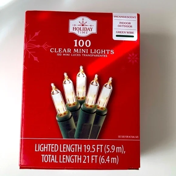 100 Clear Mini Lights New in Box incandescent