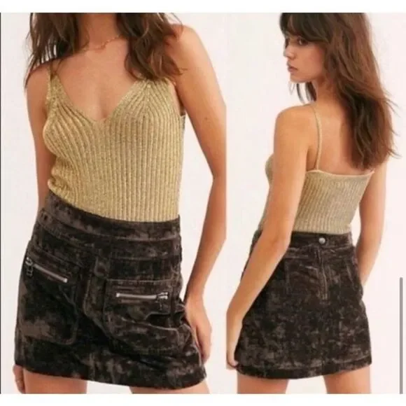 Free people NWT Velvet Skirt size 8