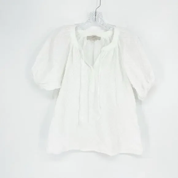 Loft Puff Sleeve Swiss Dot Top Size Small
