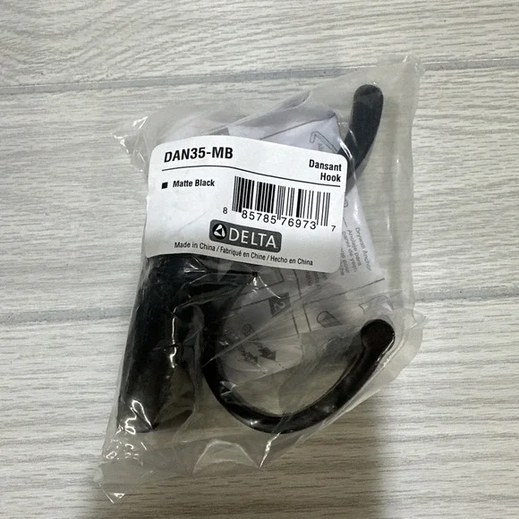 DELTA Dansant 1-PackTowel‎ Hooks Matte Black Double J
