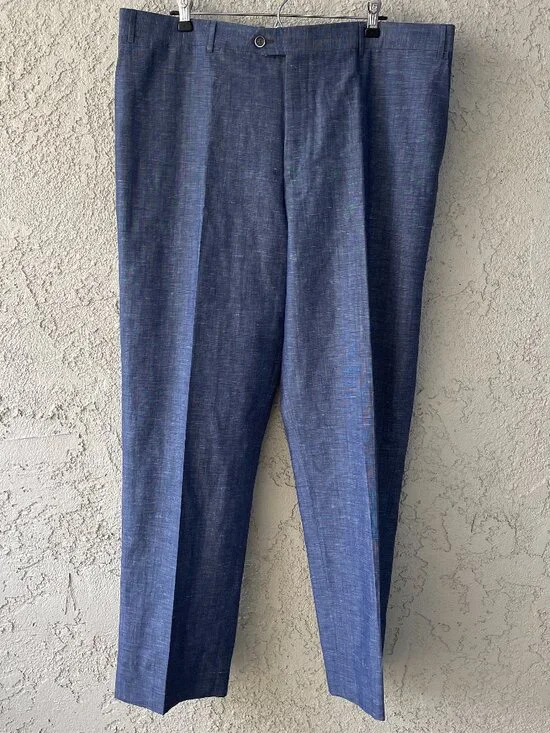 Corneliani Italian Wool Dress Pants Men’s Gray Flat Front Trousers Size 38