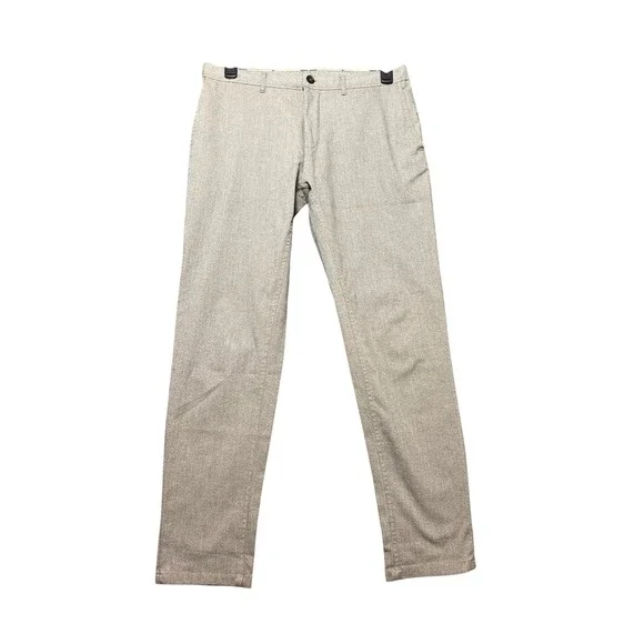 Zara Man Trousers Mens Size 32 Gray Excellent Textured Slim Fit Chinos