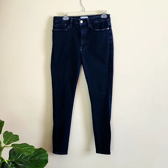 Frame Le One Skinny dark wash jeans women's size 2 organic cotton stretch jeans
