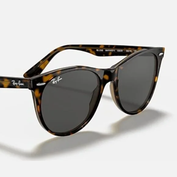 NEW RAY-BAN RB2185 Wayfarer II Havana Transparent Brown Frame Dark Grey Lenses