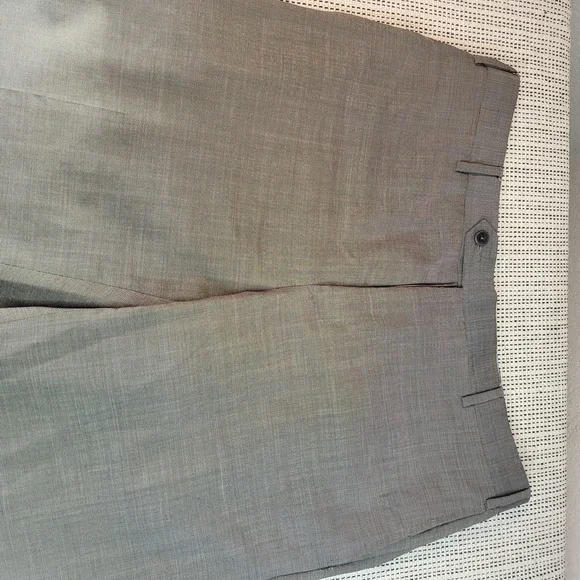 Zanella Devon Dress Pants Mens 38x30 Gray Wool Flat Front Made‎ In Italy