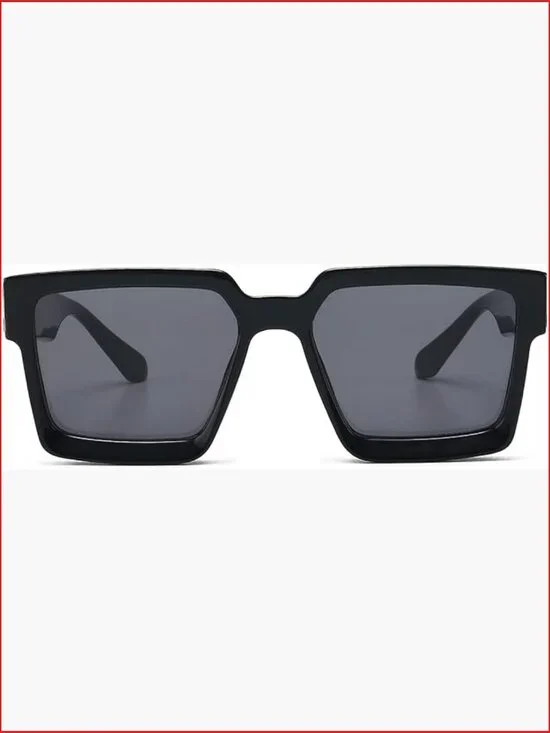 Retro Rectangular Chunky Gradient Lens Sunglasses UV400 Non-Polarized