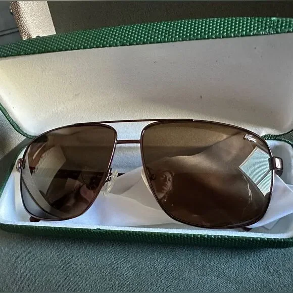 Lacoste brown and red sunglasses for men Lacoste L162S – Unworn & Stylish