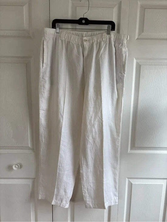Tommy Bahama Beach Coast Linen Drawstring Resort XXL Pants Relaxed White Cruise