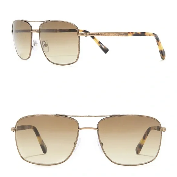 ONE DAY SALE✨ Ermenegildo Zegna Gold and Brown Aviator Sunglasses