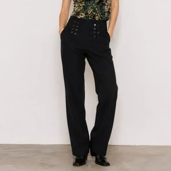 Josephine Chaus Straight Leg Pants Black Size 8 - NWT Office Neutral Minimalist